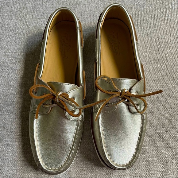 Sperry Gold Cup Authentic Original 2 Eye Montana Gold Metallic Boat Sailing Shoe - Picture 1 of 11